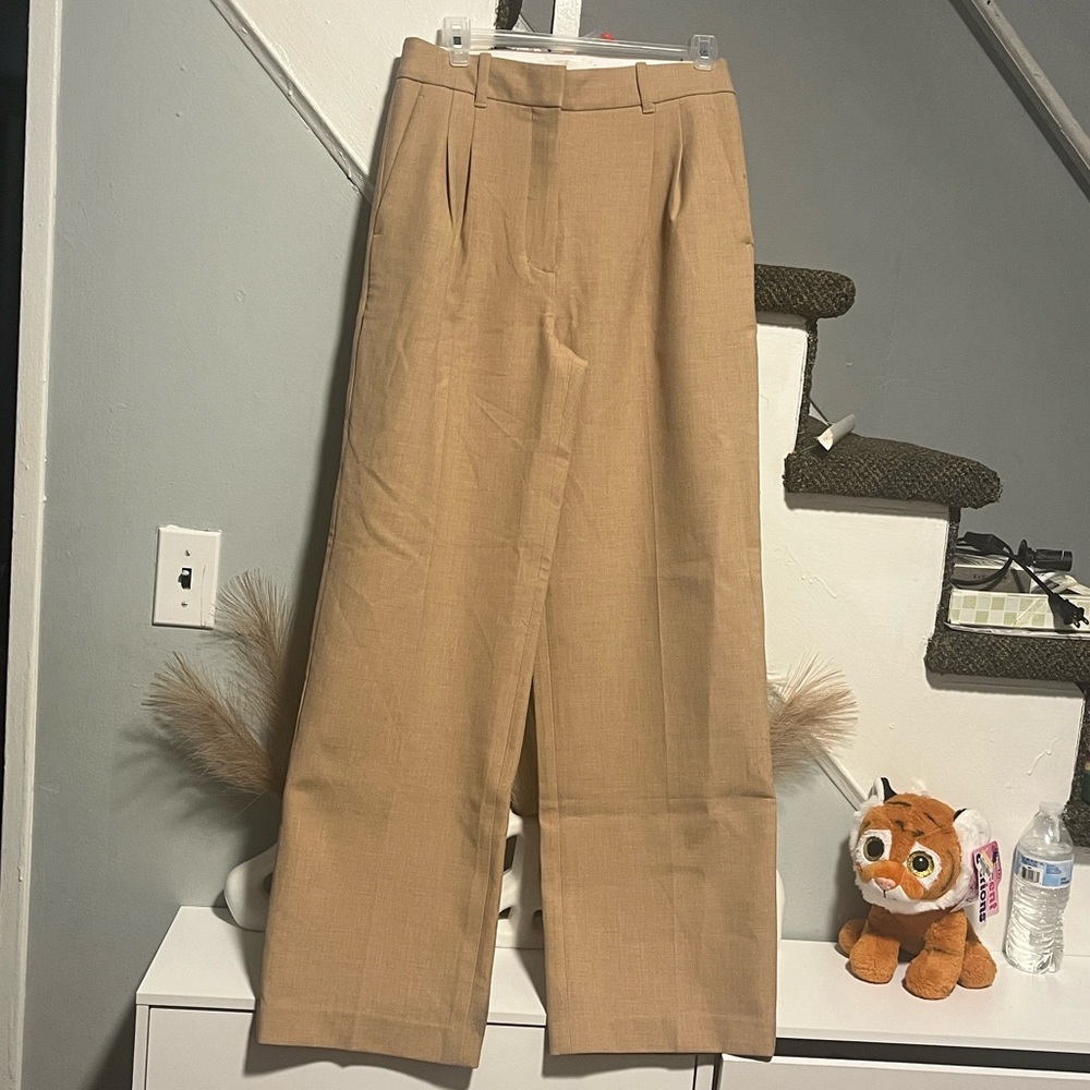Aritzia Wide-Leg Pants in Tan